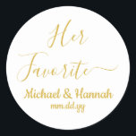 Pegatina Redonda Su boda favorita favorece a Candy para que se vaya<br><div class="desc">su pegatina boda de caramelos favorito, asequible para ir a favor, nombre personalizado aperitivo galleta de recepción, fiesta de compromiso de bebé de la ducha nupcial, personalizar de goodie de viaje su bolsa, celebración personalizada etiqueta de agradecimiento, cajas de bolsos de bienvenida del hotel, soltera y sus pegatinas favoritos, reúna...</div>