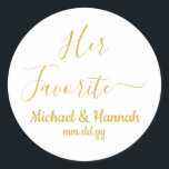 Pegatina Redonda Su boda favorita favorece a Candy para que se vaya<br><div class="desc">su pegatina boda de caramelos favorito, asequible para ir a favor, nombre personalizado aperitivo galleta de recepción, fiesta de compromiso de bebé de la ducha nupcial, personalizar de goodie de viaje su bolsa, celebración personalizada etiqueta de agradecimiento, cajas de bolsos de bienvenida del hotel, soltera y sus pegatinas favoritos, reúna...</div>