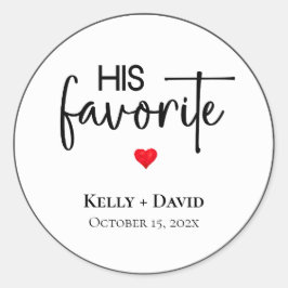 Pegatina Redonda Su boda favorita favorece a los Pegatinas por las 