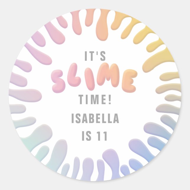 Pegatina Redonda Su delgado tiempo fiesta de cumpleaños arcoiris pe (Anverso)