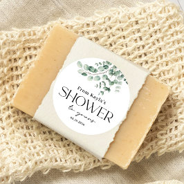 Pegatina Redonda Su ducha novia novia Baby Shower favorece a Pegati