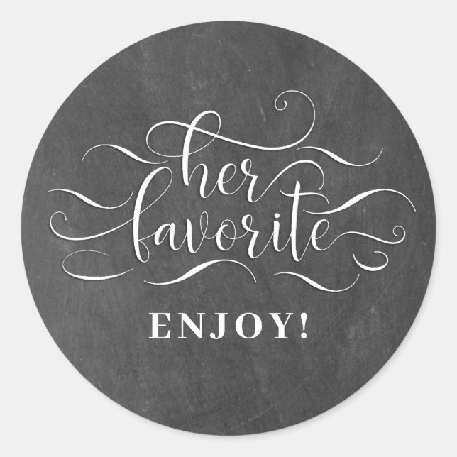 Pegatina Redonda Su Favor De La Boda Favorita (Anverso)