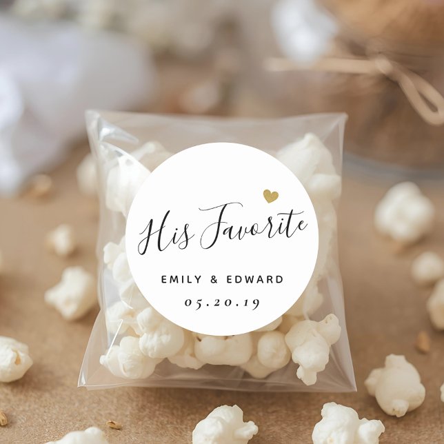 Pegatina Redonda Su Favor Favorito De Boda Personalizada (Subido por el creador)