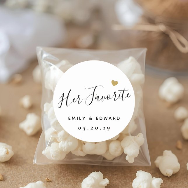 Pegatina Redonda Su Favor Favorito De Boda Personalizada (Subido por el creador)