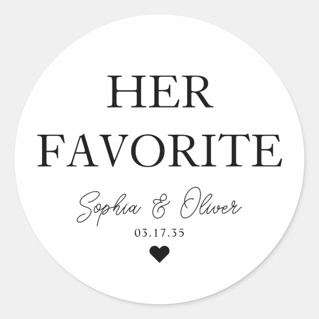 Pegatina Redonda Su FAVORITO postre Candy Bar Favor de la Boda del  (Anverso)