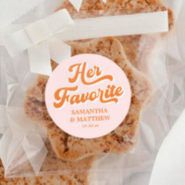 Pegatina Redonda Su favorito retro disco Boda Candy Favor