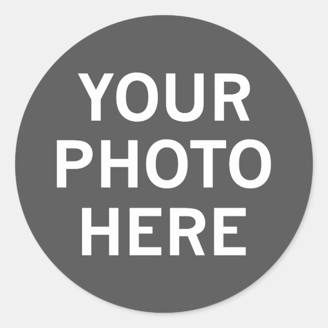 Pegatina Redonda Su foto aquí (Anverso)