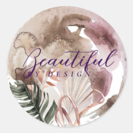 Pegatina Redonda Su hermoso logo aquí