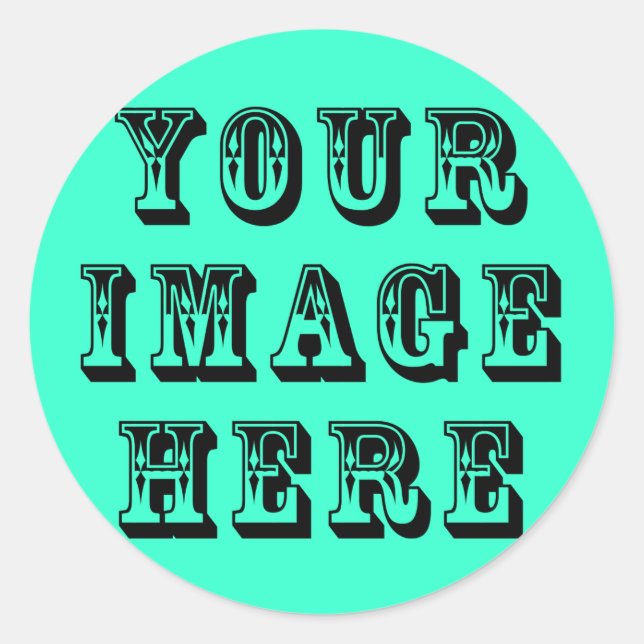 Pegatina Redonda Su imagen en (Anverso)