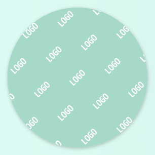 Pegatina Redonda Su imagen o logotipo cargado en mosaico   verde az