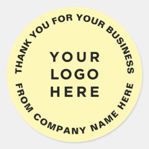 Pegatina Redonda Su logo comercial Amarillo Gracias