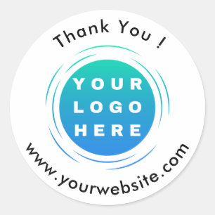 Pegatina Redonda Su logotipo, nombre y sitio web Promo clásico redo