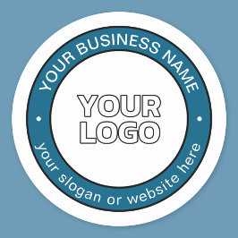 Pegatina Redonda Su logotipo o diseño y texto circular de Personali