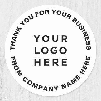 Pegatina Redonda Su logotipo Simple y Profesional Gracias