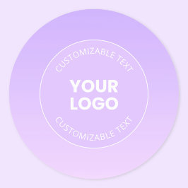 Pegatina Redonda Su logotipo | Sublime degradado de naranja de lava