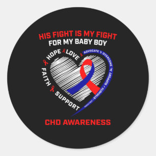 Pegatina Redonda Su lucha bebé niño hijo concienciación CHD enferme