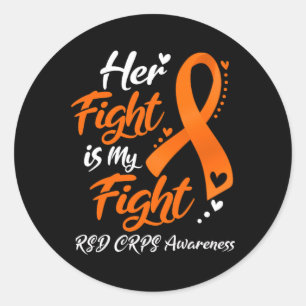 Pegatina Redonda Su Lucha Es Mi Cinta De Conciencia De Rsd Crps