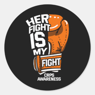 Pegatina Redonda Su Lucha Es Mi Conciencia De Crps Rsd Naranja Ri