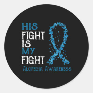 Pegatina Redonda Su Lucha Es Mi Conciencia De La Alopecia De La Luc