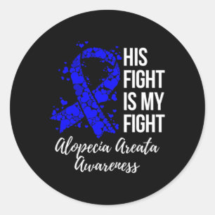 Pegatina Redonda Su Lucha Es Mi Lucha Alopecia Areata Conciencia