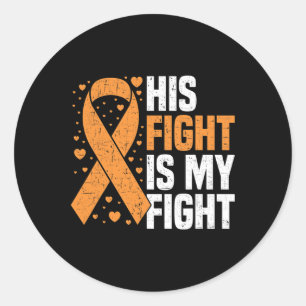 Pegatina Redonda Su lucha es mi lucha Conciencia de la leucemia San