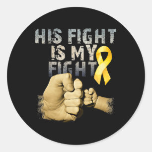 Pegatina Redonda Su lucha es mi lucha Conciencia del cáncer infanti