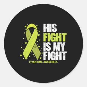 Pegatina Redonda Su lucha es mi lucha Conciencia sobre el cáncer de