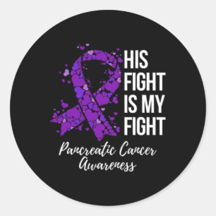 Pegatina Redonda Su Lucha Es Mi Lucha Concienciación Pancreática So