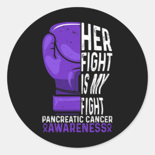 Pegatina Redonda Su lucha es mi lucha contra el cáncer de páncreas