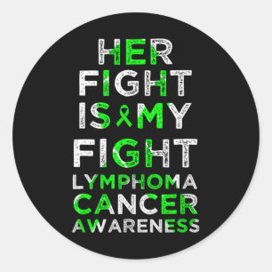 Pegatina Redonda Su Lucha Es Mi Lucha Contra El Linfoma, El Cáncer