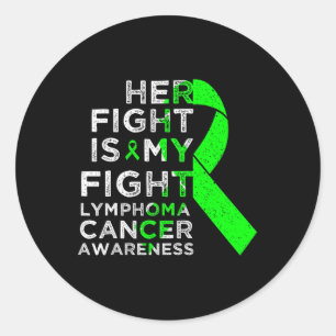 Pegatina Redonda Su Lucha Es Mi Lucha Contra El Linfoma, El Cáncer