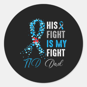 Pegatina Redonda Su lucha es mi lucha contra el virus de la Diabete