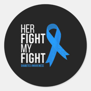 Pegatina Redonda Su lucha es mi lucha contra la diabetes - Concienc