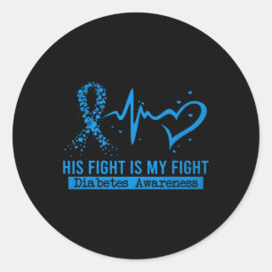 Pegatina Redonda Su Lucha Es Mi Lucha Contra La Diabetes De La Cint