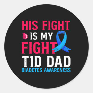 Pegatina Redonda Su Lucha Es Mi Lucha Contra La Diabetes T1d De Pap