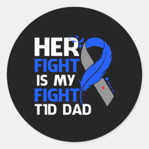 Pegatina Redonda Su Lucha Es Mi Lucha Contra La Diabetes T1d De Pap