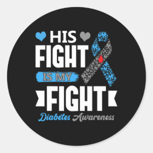 Pegatina Redonda Su Lucha Es Mi Lucha Contra La Diabetes T1d Tipo 1