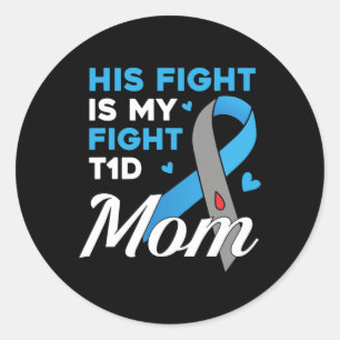 Pegatina Redonda Su Lucha Es Mi Lucha Contra La Diabetes T1d Tipo 1