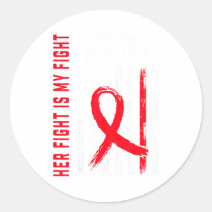 Pegatina Redonda Su lucha es mi lucha Mamá Conciencia de la enferme