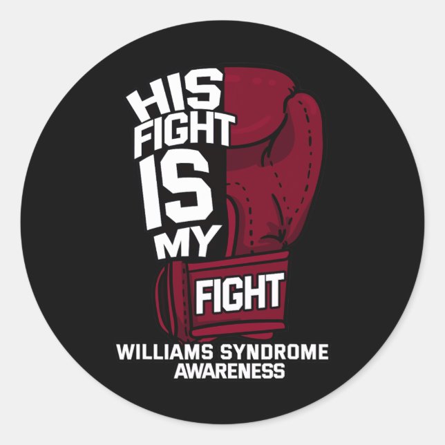 Pegatina Redonda Su Lucha Es Mi Lucha Por El Síndrome Ws Williams W (Anverso)