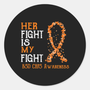 Pegatina Redonda Su Lucha Es Mi Lucha Por La Conciencia De Rsd Crps