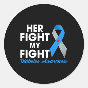 Pegatina Redonda Su Lucha Es Mi Lucha Por La Diabetes De Tipo 1 Td1