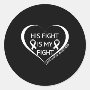 Pegatina Redonda Su Lucha Es Mi Mes De Conciencia Sobre El Cáncer D