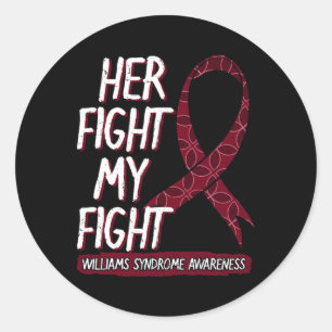Pegatina Redonda Su Lucha Es Mi Pelea Con Williams-Beuren Williams
