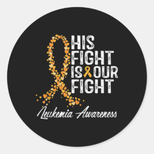 Pegatina Redonda Su Lucha Es Nuestra Conciencia De La Leucemia.