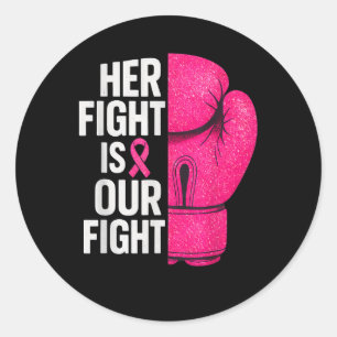 Pegatina Redonda Su Lucha Es Nuestra Lucha Contra El Cáncer De Mama