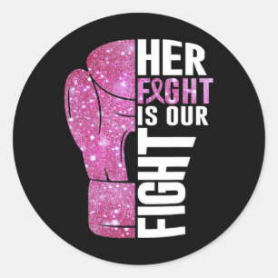 Pegatina Redonda Su Lucha Es Nuestra Lucha Contra El Cáncer De Mama