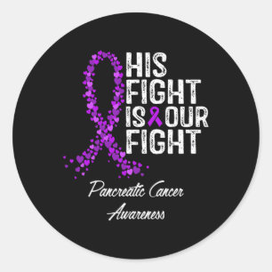 Pegatina Redonda Su lucha es nuestra lucha contra el cáncer de pánc