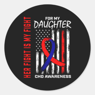 Pegatina Redonda Su lucha hija Conciencia Chd Bandera Americana Gra