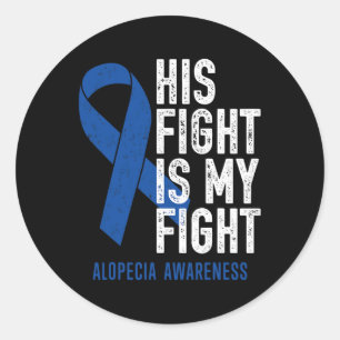 Pegatina Redonda Su Lucha Mi Lucha Apoyo Familiar Alopecia Areata